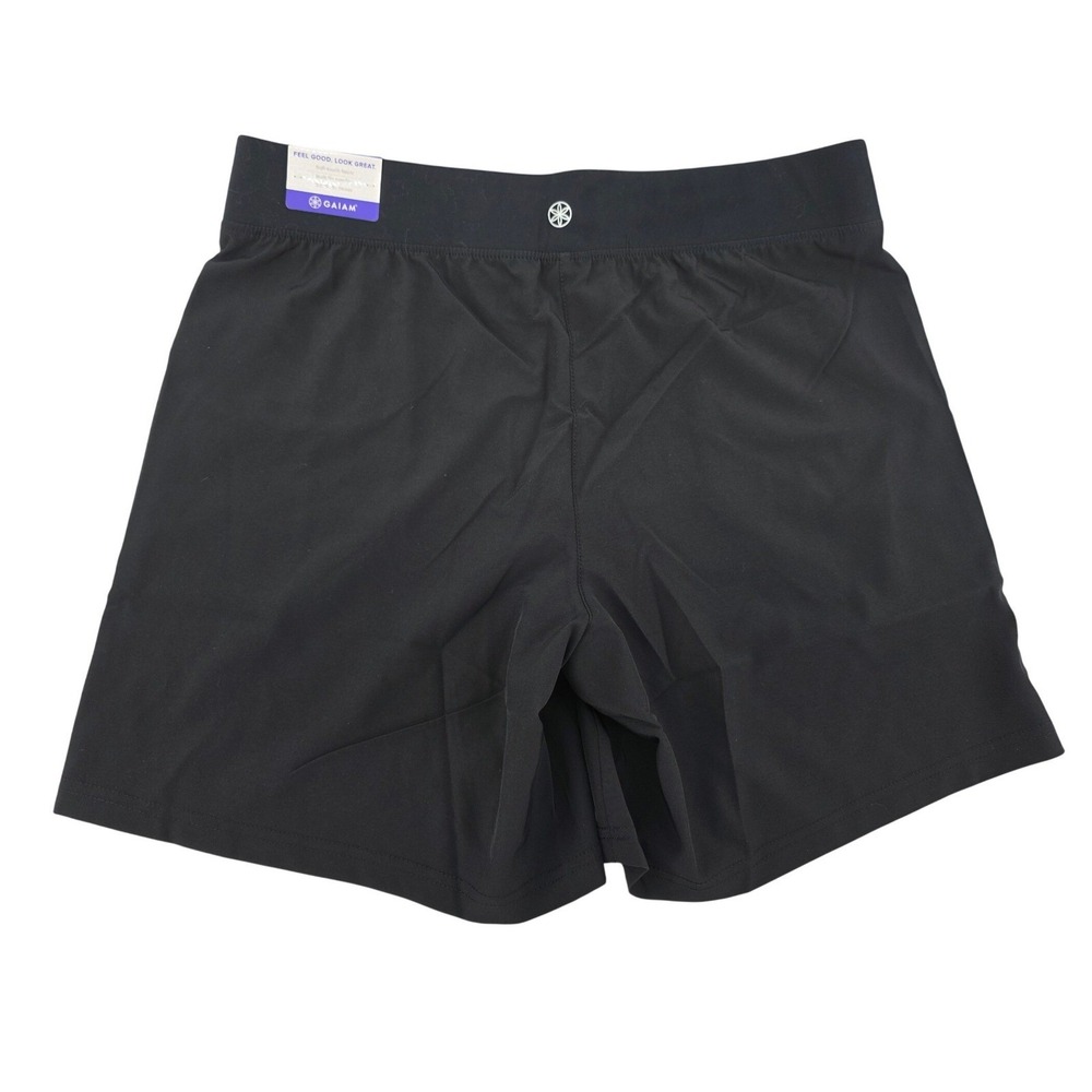 NWT Gaiam Womens Black Shorts Size Large Pull-On 7" Inseam Pockets Lightweight - Picture 3 of 11